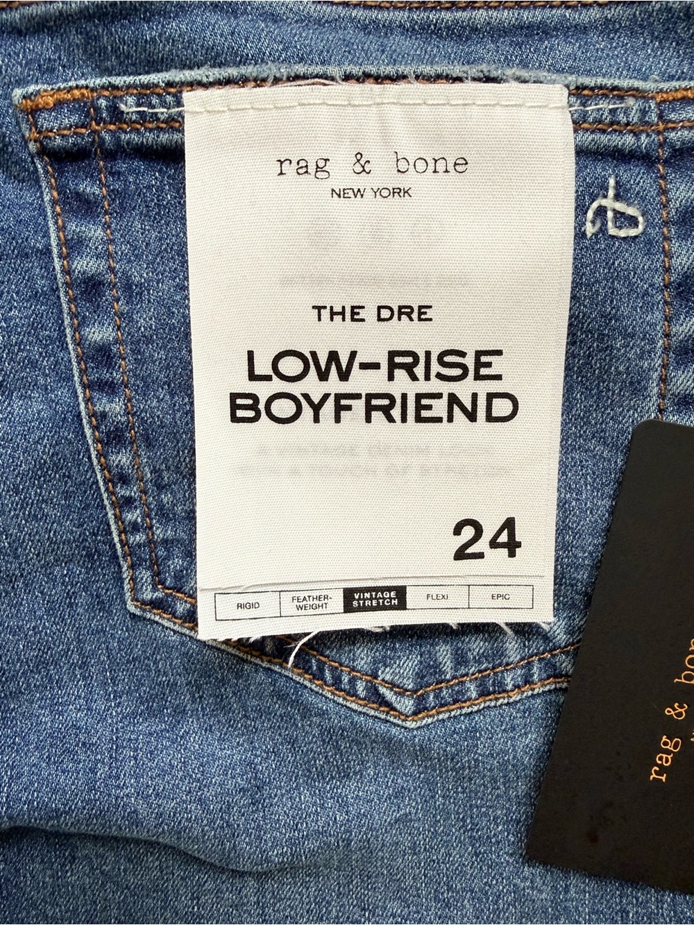 NWT Rag & Bone Dre Low Rise Boyfriend Jeans Size 24 Medium Wash - Picture 10 of 14